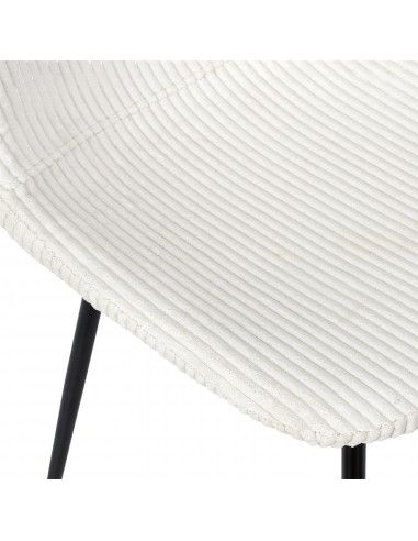 SCOTT - Chaise velours côtelé beige