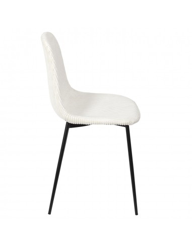 SCOTT - Chaise velours côtelé beige