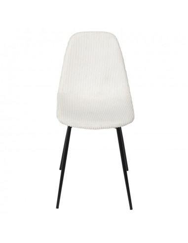 SCOTT - Chaise velours côtelé beige