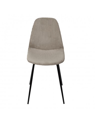 SCOTT - Chaise velours côtelé taupe