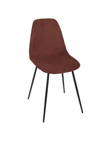 SCOTT - Chaise velours côtelé terra