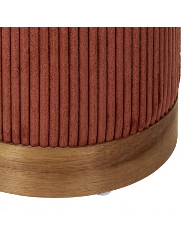 SCOTT - Pouf velours côtelé terra