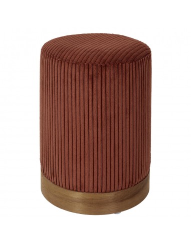 SCOTT - Pouf velours côtelé terra