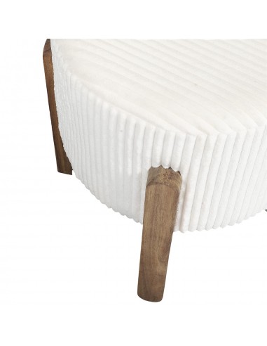 SCOTT - Tabouret velours côtelé beige