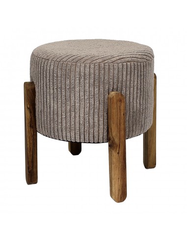 SCOTT - Tabouret velours côtelé taupe