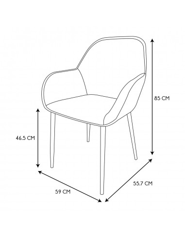 JULIA - Chaise avec accoudoirs en...