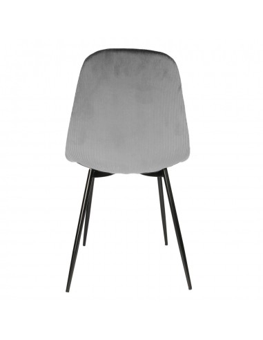 JULIA - Chaise en velours côtelé gris