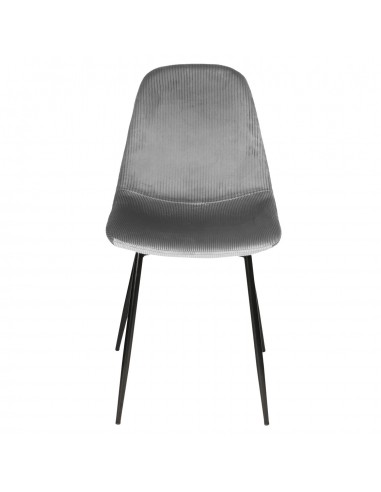 JULIA - Chaise en velours côtelé gris