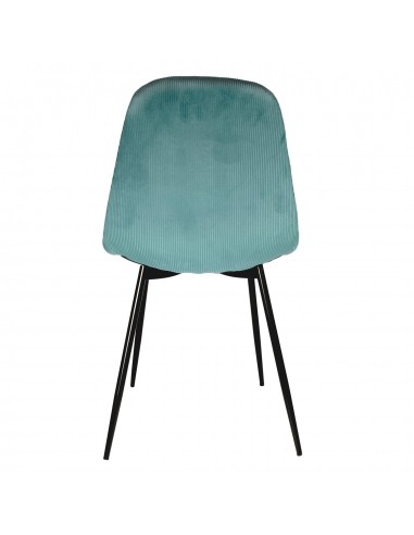 JULIA - Chaise en velours côtelé bleu...