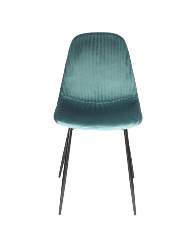 JULIA - Chaise en velours côtelé bleu...