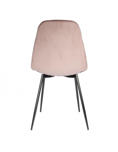 JULIA - Chaise en velours côtelé rose
