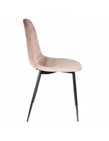 JULIA - Chaise en velours côtelé rose