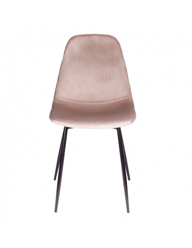 JULIA - Chaise en velours côtelé rose