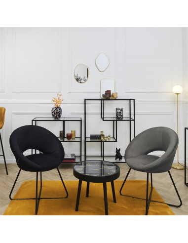 JULIA - Fauteuil rond velours côtelé...