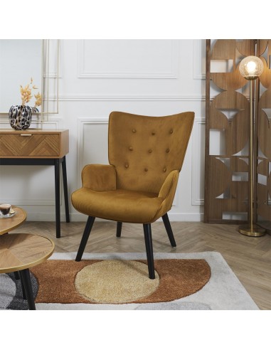 JULIA - Fauteuil de salon en velours...