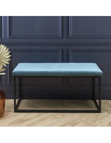 JULIA - Banc en velours côtelé bleu