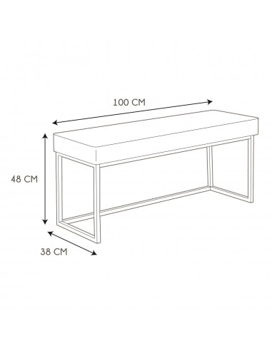 JULIA - Banc en velours côtelé gris