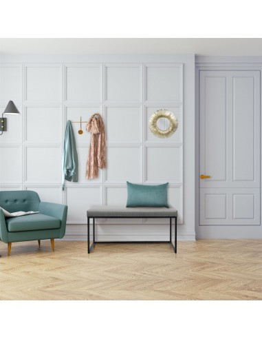 JULIA - Banc en velours côtelé gris