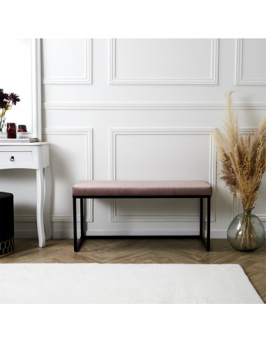 JULIA - Banc en velours côtelé rose