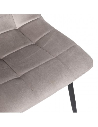 MATEO - Chaise en velours taupe