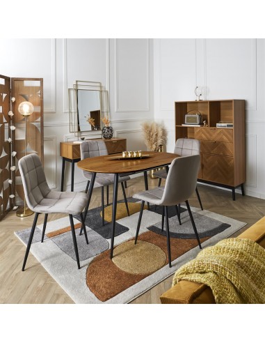 MATEO - Chaise en velours taupe