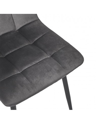 MATEO - Chaise en velours gris