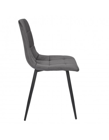 MATEO - Chaise en velours gris