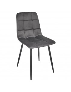 MATEO - Chaise en velours gris