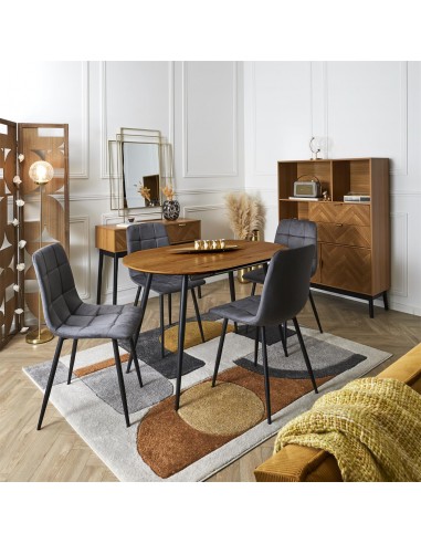 MATEO - Chaise en velours gris