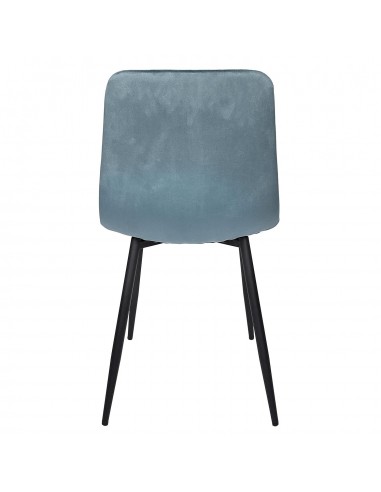 MATEO - Chaise en velours bleu