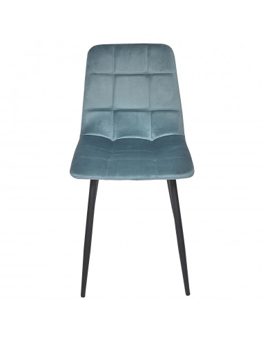 MATEO - Chaise en velours bleu