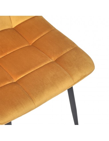 MATEO - Chaise en velours moutarde