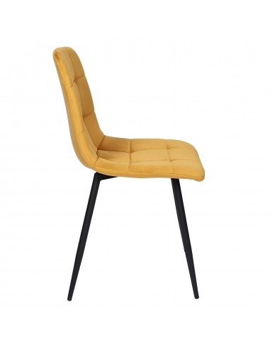 MATEO - Chaise en velours moutarde