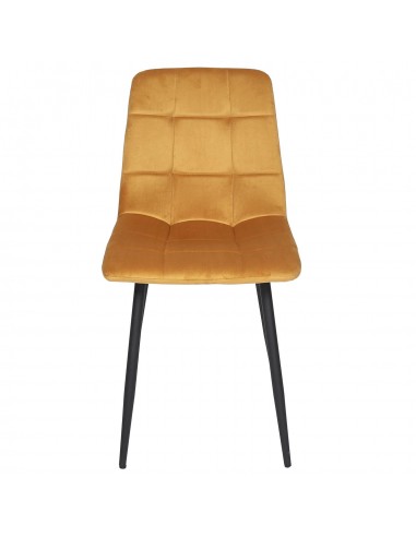 MATEO - Chaise en velours moutarde