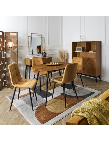 MATEO - Chaise en velours moutarde