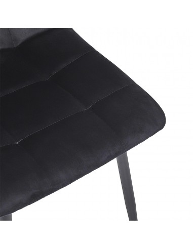 MATEO - Chaise en velours noir