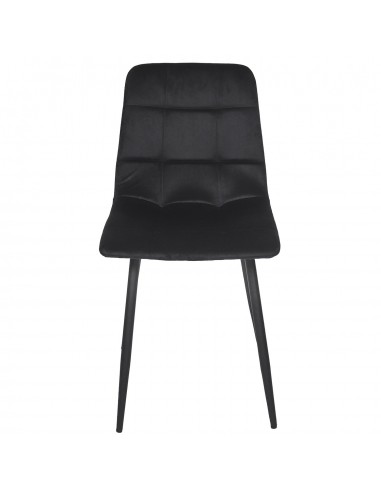 MATEO - Chaise en velours noir