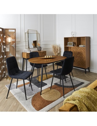 MATEO - Chaise en velours noir