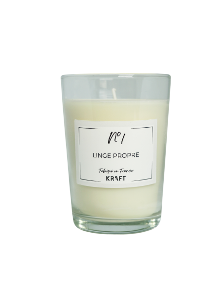 Bougie cire végétale 360g - N°1 - Linge frais