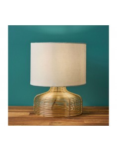 Lampe Léa dorée et blanche 2