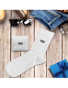 Chaussettes blanches Fuck homme 2