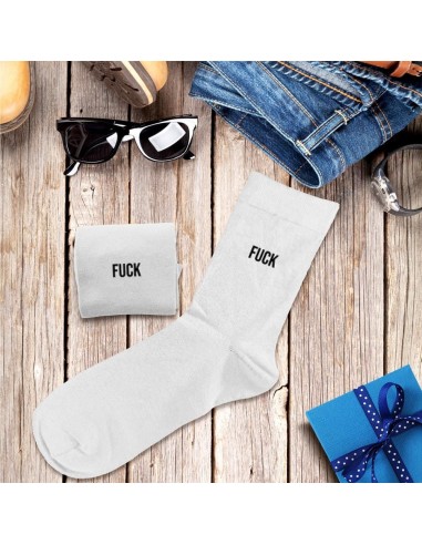 Chaussettes blanches Fuck homme