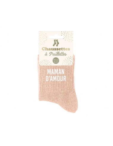 Chaussettes paillettes maman d'amour