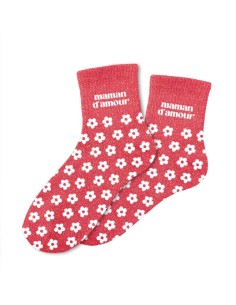 Chaussettes Maman d'amour rouges pailletées 36-42 | Ultra Tendance