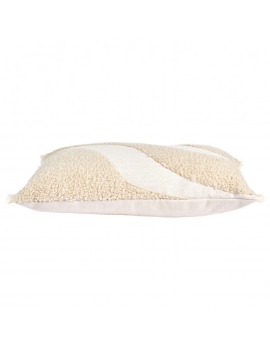 Housse de coussin beige et blanc...