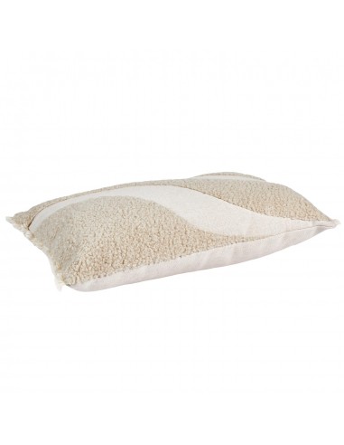 Housse de coussin beige et blanc...