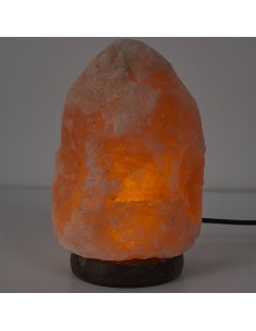 Lampe de sel socle en bois