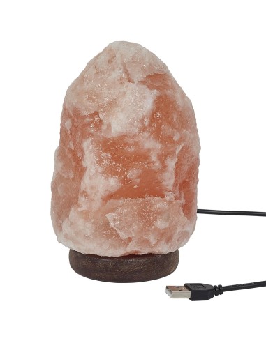 Lampe de sel socle en bois