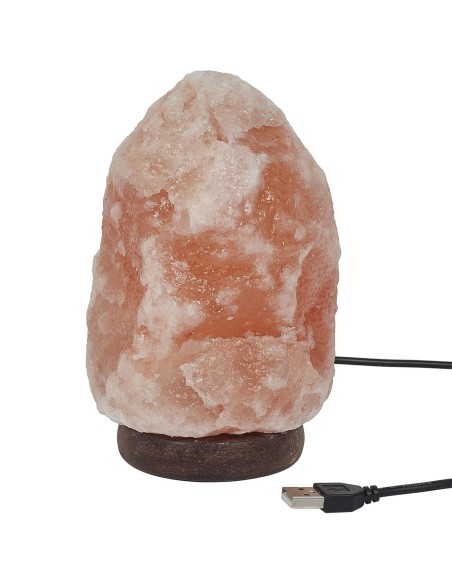 Lampe de sel socle en bois