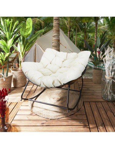 TULUM - Fauteuil à bascule beige